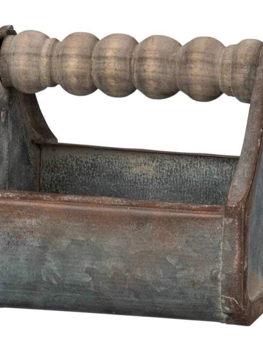 Spindle Handle Tray, Small, Distressed Metal